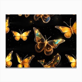Golden Butterflies 10 Canvas Print