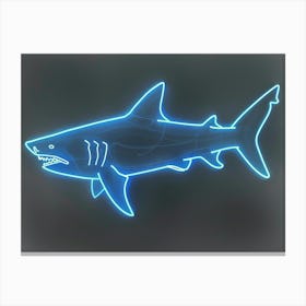 Neon Aqua Wobbegong Shark 3 Canvas Print