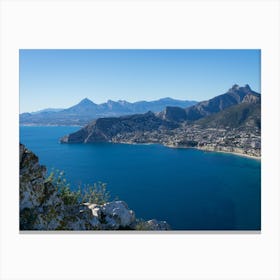 Mountains, cliffs and blue Mediterranean Sea Canvas Print