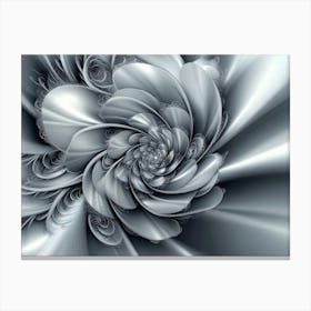 3d Designation Abstract Fractal Fantastic Flower Silk Gray Backgroud Canvas Print