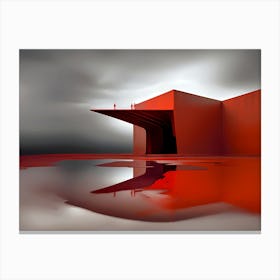 Red Building Canvas Print