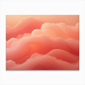 Smooth, Rolling Waves Of Pink Clouds Create A Serene And Dreamy Abstract Landscape Canvas Print