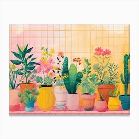 Colorful Plants Painting Canvas Print