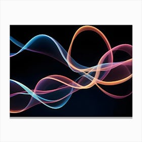 Abstract Image Of Colorful, Glowing Waves On A Black Background, Creating A Dynamic And Energetic Effect 10 Canvas Print