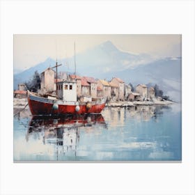 Boat In The Harbor Canvas Print