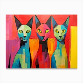 Three Cats 11 Canvas Print