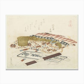 A Comparison Of Genroku Poems And Shells, Katsushika Hokusai 43 Canvas Print