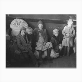 Refugees From The Flood In A Schoolhouse At Sikeston, Missouri By Russell Lee Canvas Print