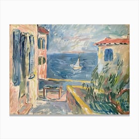 Marine Melody Painting Inspired By Paul Cezanne Canvas Print
