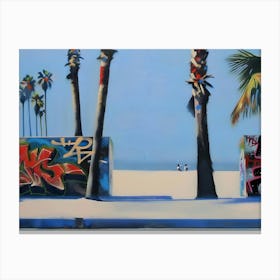 Graffiti On The Beach Canvas Print