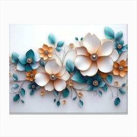 3d Illustration Flowers Canvas Print