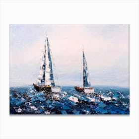 Sailboats In The Ocean 1 Canvas Print