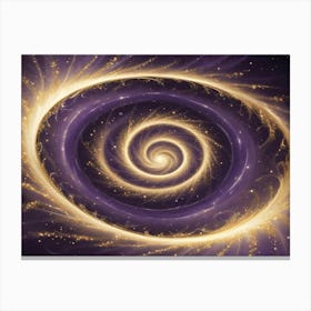 Abstract Image Of A Glowing, Golden Spiral With Delicate, Swirling Patterns Surrounded By A Purple Nebula Canvas Print