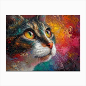 Whiskered Masterpieces: A Feline Tribute to Art History: Cat Painting 2 Canvas Print