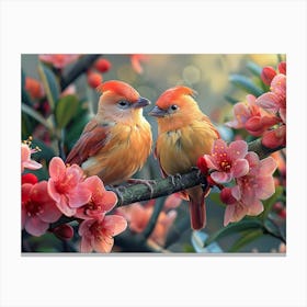 Beautiful Bird on a branch 12 Canvas Print