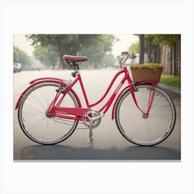 Pink Bicycle Canvas Print