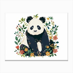 Little Floral Giant Panda 1 Canvas Print