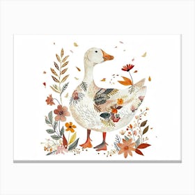 Little Floral Goose 3 Canvas Print