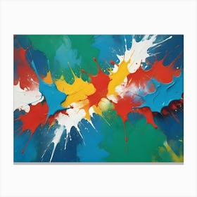 Abstract Colorful Paint Splatters Canvas Print