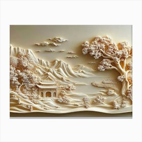 Beautiful Chinese Landscape 3d 2 Canvas Print