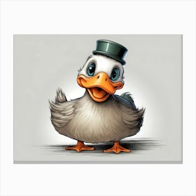 Duck In A Top Hat Canvas Print