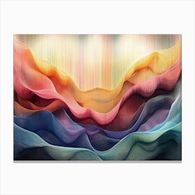 3d Tapestry of Colorful Threads Woven Together to Create a Stunning Vista Canvas Print