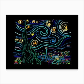 Starry Color Lines Canvas Print