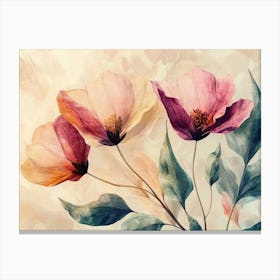 Flowers In A Watercolor Style 9 Canvas Print