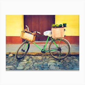 The Fruit Seller'S Bicycle Canvas Print