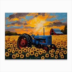 Sunflowers In The Field - Ai 1 Canvas Print