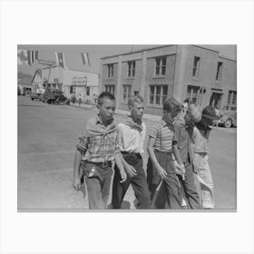 Boy Scouts In The Fourth Of July Parade At Vale, Oregon By Russell Lee Canvas Print