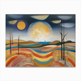 Landscape With Moon Canvas Print