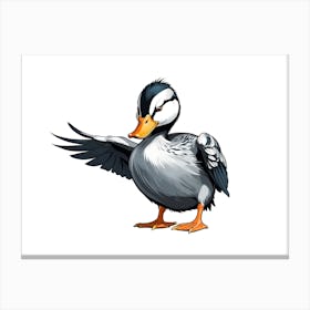 Duck Drawing Canvas Print