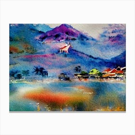 Island Hues At Dawn  Canvas Print