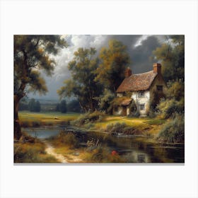 Cottage By The Water Canvas Print
