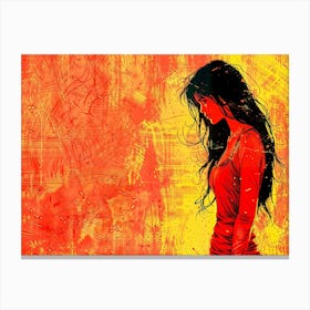 Girl With Long Hair Canvas Print