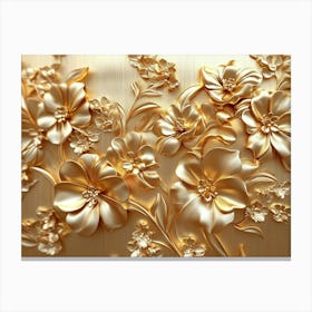 Gold Floral Wallpaper 3 Canvas Print