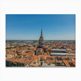 Basilica San Gaudenzio Novara, Italy, Piedmont. Aerial  photography Canvas Print