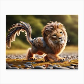 Fantastic Lion-Bird Baby Fantasy Canvas Print