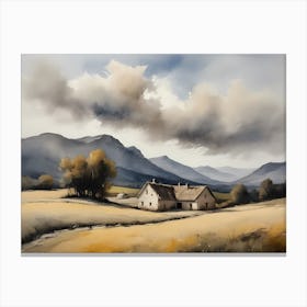 Cloud Oil Painting Farmhouse Nursery French Countryside (12) Canvas Print