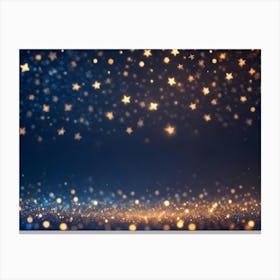 A Magical And Dreamy Background Of A Blue Sky With A Scattering Of Glowing Gold Stars Canvas Print