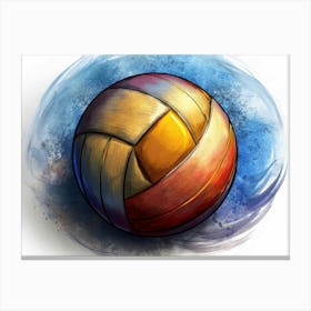 Watercolor Illustration Of A Volleyball Canvas Print