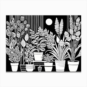 Lion cut inspired Black and white Garden plants & flowers art, Gardening art, Garden 202 Canvas Print