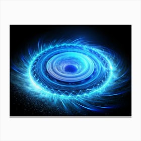 Abstract Blue Ring Of Light With Starry Background Canvas Print