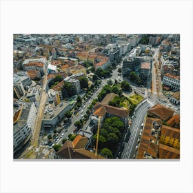 Milan Magic: Aerial View Photo Art Poster Canvas Print