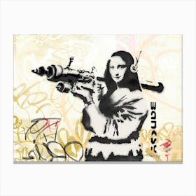 Mona war | Street art Canvas Print