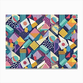 Geometric Abstract Seamless Pattern Canvas Print