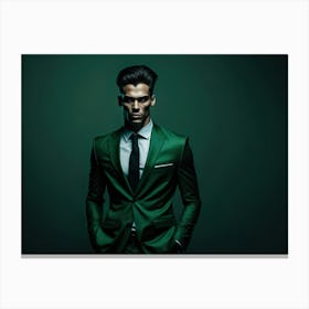 Bussinness Man Green (51) Canvas Print