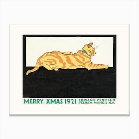 Retro Christmas Cat Canvas Print