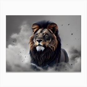 Lion In The Clouds Canvas Print